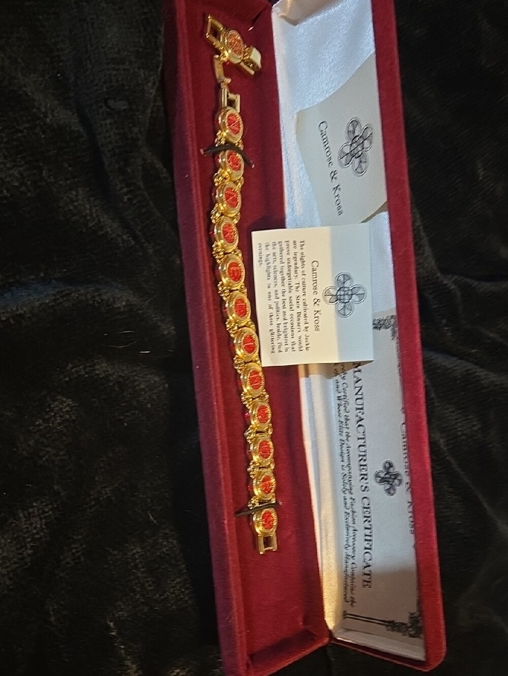 24k Gold Plated JBK Replica with Red Enamel Accents by Camrose & Kross